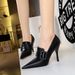 958-2 Women's Wine Cup Super High Heels Pointed Belt Buckle Decoration Single Deep Mouth Shoes_vogvips.com