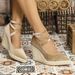 Women's Chunky Heel Platform Sandals With Cross Strap Buckle Closure - Cork Sole Espadrille Shoes Vacation Vacation Style Straw Rope Bottom_vogvips.com