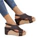 Cross-border New Roman Flat Thick Sole Plus Size Shoes Peep Toe Women's In Stock Wedge Sandals Women_vogvips.com