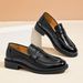 Black Leather New Spring And Autumn Styles, British-style Women's Shoes, Comfortable Loafers For Working Mothers_vogvips.com