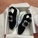 2026 Spring/Summer New Mesh Square Buckle Rhinestone White Sneakers For Women, Thick-Soled Height-Increasing Casual_vogvips.com