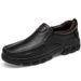 Leather Shoes Dad Shoes Rubber Non-slip Thick-soled Men's Casual Layer Foot Shoes_vogvips.com