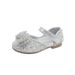 Girls Princess Square Mouth Rhinestone Bow Mesh Single Shoe Shoes_vogvips.com