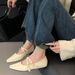 Simple Versatile Mary Jane For Women 2025 Spring And Autumn New Soft Leather Evening Low Heel Single Cross Strap Women's_vogvips.com