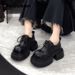 Non Slip Platform Single Women S Lace Up Small Leather Shoes British Loafers_vogvips.com