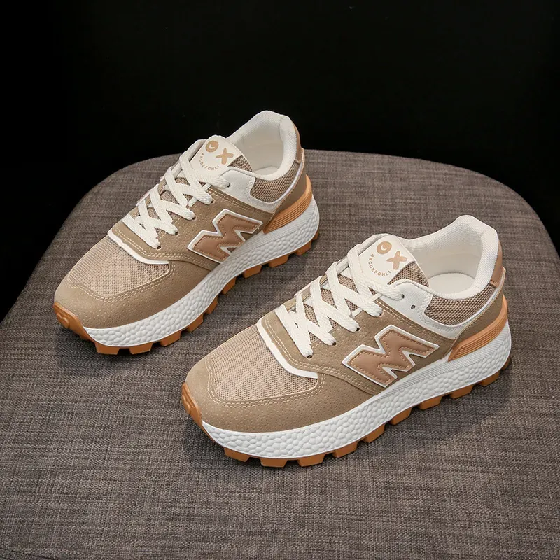 free Shipping Women Men Running Sneakers Sports Black Grey Brown Casual Shoes Breathable Runners Trainers Mens 574_vogvips.com