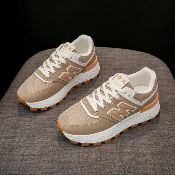 free Shipping Women Men Running Sneakers Sports Black Grey Brown Casual Shoes Breathable Runners Trainers Mens 574_vogvips.com