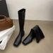 Over-the-Knee Knight 2025 Early Autumn Women's Thick Sole Elastic Slim Slimming Chunky Heel Melad Boots_vogvips.com