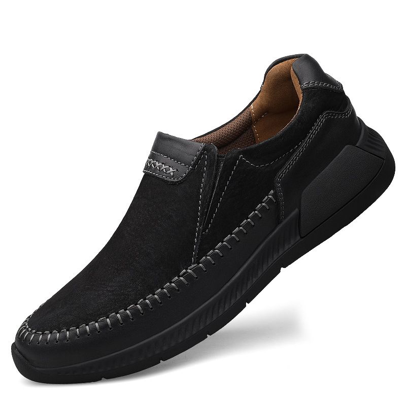 Men's Shoes Matte Casual Leather Shoes Retro Lazy Shoes Driving Loafers_vogvips.com