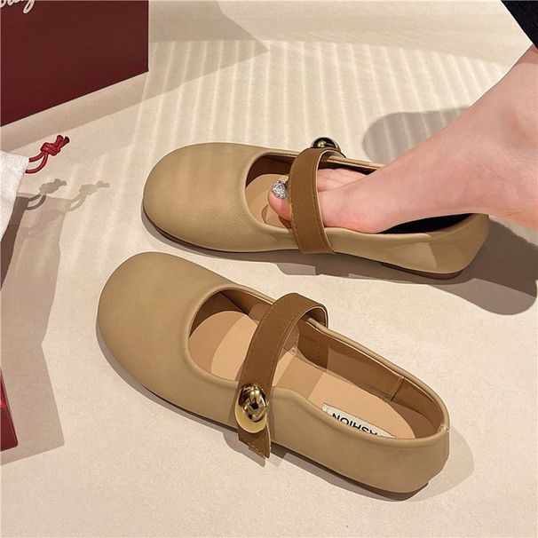 French-style Soft Leather Flat Mary Jane Shoes Women, 2025 Summer New Model, Gentle Style, Soft-soled Loafers For_vogvips.com