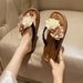Women's Cute Floral Flat Flip Flops Summer Wear Easy Match Skirts Versatile Flip Flops_vogvips.com