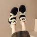 Warm non bulky frosted leather snow for women in winter, with plush cotton shoes, heels, short boots, thick soles, and_vogvips.com