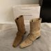 2024 Korean Version New Niche Design Versatile French Short Small Square Toe Chunky Heel Melad Mid-Calf Women's Boots_vogvips.com
