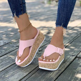 Women's Shoes New Summer Thick-soled Women's Shoes Wedge Heel Women's Buckle Sandals_vogvips.com