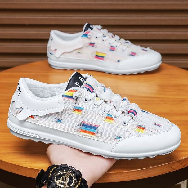 Men's Summer New Versatile Casual Sneakers, Lightweight Soft Sole Non-Slip Slip-On Printed Loafers N19_vogvips.com