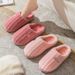 Jialiya Men's Cotton Slippers For Autumn And Winter Indoor Home Use, Simple Solid Color Thick-Soled Plush Warm Slippers For Couples, Women's_vogvips.com