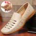 2021 Summer Casual Sandals Men, Genuine Leather Slip-New With Cowhide Sole, Hollow Breathable Hole Shoes For Middle-Aged_vogvips.com