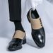 2025 Fall/Winter New Pointed Round-Toe Button-Combination Color Men's Suit Suede Slip-On Leather Shoes_vogvips.com