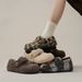 Fleece-Lined Women's For Autumn And Winter, Warm Velcro Cotton Shoes, Lamb Wool Leopard Print, Height-Increasing_vogvips.com
