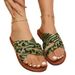 European And American Style Trendy Large Size Leopard Print Flat In Stock, New Summer Round-toe Slip-on Sandals_vogvips.com