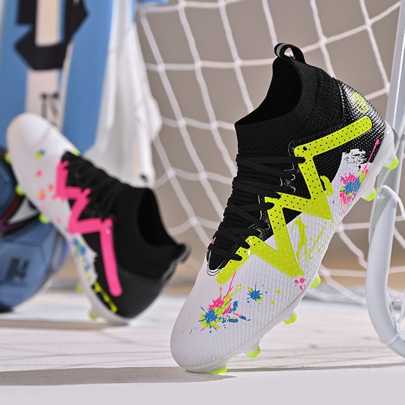High top football shoes male youth adult AG long nails TF broken nails anti-slip wear sports training shoes_vogvips.com