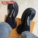 Simple Shiny Big Head Leather Slippers Men With Thick Sol Anti Slip For Summer Wear Height Increasing 5CM M Muller_vogvips.com