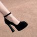 Fashionable Trendy Design Chunky Heel Single Shoes, 2025 Spring And Autumn Suede Platform Shallow Versatile Ultra-high_vogvips.com