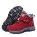 Warm Fleece Lined High-top Hiking Boots Waterproof Snow Shoes_vogvips.com