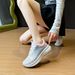 Flying Woven Shoes Sports Women's Mesh Breathable Student Casual Shoes Platform Running_vogvips.com