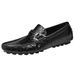 Men's Polka Dot Embossed Heightening Beanie Shoes Casual Overshoes Driving Leather_vogvips.com