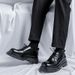 Genuine Derby For Men, Thick Sole, Height Increasing, Black Round British Style, Large Toe, Low Top Martin Boots,_vogvips.com