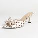 Cross-border European And American Pointed-toe Polka Dot Bow Mule Sandals, Women's Black High-heeled Shoes, Factory_vogvips.com