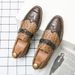 Casual Leather Crocodile Pattern Fashion Thick Sole Wedding Young Men British Style Business Formal Men's Shoes_vogvips.com