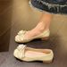 Spring And Summer Fairy French Bow Beanie Shoes Women's Shallow Mouth Single Shoes Ladyshoes Grandma Shoes_vogvips.com