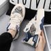 Men's Breathable Summer Casual Sneakers - Fashionable Thick Sole Canvas Shoes For Youth, Lightweight & Comfortable, Blue/Black"_vogvips.com