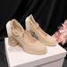 French Platform Waterproof Table Small Mary Jane Single Shoes Women's Bridal Shoes Wedding Shoes Bridesmaid High Heels Spring And Autumn_vogvips.com