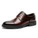 Euro Step Autumn New British Thick-Soled Genuine Business Korean Style Leather Men's Casual Brogue Wedding Shoes_vogvips.com