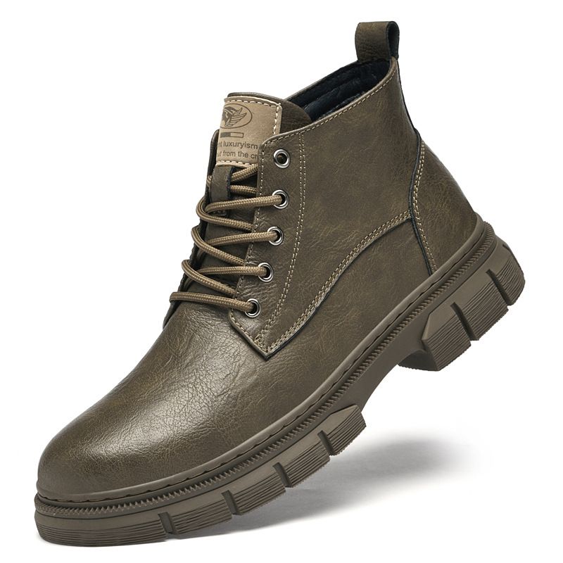 Large Size High Top Martin Boots Men's Side Zipper Platform Boots Tooling Locomotive Boots_vogvips.com