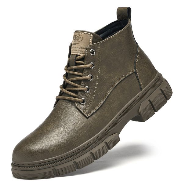Large Size High Top Martin Boots Men's Side Zipper Platform Boots Tooling Locomotive Boots_vogvips.com