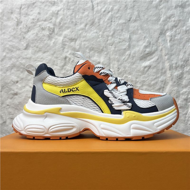 Men's Trendy High-End Versatile Casual Sports Shoes, Breathable Mesh Cat-Eye Thick-Soled Retro Dad Shoes For Men_vogvips.com