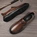 Euro Step Men's Autumn New Business Casual Shoes Genuine Leather Formal Soft Sole Breathable Non-Slip Slip-On Loafers_vogvips.com