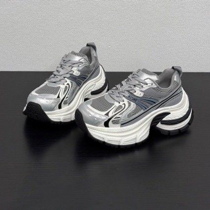 Platform Height Increasing Dad Sneakers 2025 New Spring Street Style Color Block Casual Sports Shoes For Women_vogvips.com