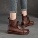 2024 Autumn Winter New Fleece Lined Thickened Cotton Sole Soft Surface Casual Women Short Boots Side Zipper_vogvips.com