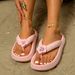 Women's Summer Flip Flops Bedazzled Floral Accents Sweet Outdoor Beach Sandals Comfort Versatile Multi-Color Slippers_vogvips.com