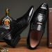 Euro Step Men's Casual Leather British Oxford Business Pointed Large Size Formal Wedding Shoes Wear-resistant Non-slip_vogvips.com