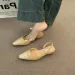 fashion PU Leather Ladies Summer Style Pointed Toe Low Heel Women Sandals Non Slip Flat Shoes 250723_vogvips.com