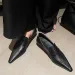 No Tired Feet Loafer French Retro Medium Heel Temperament Pointed Toe Womens Shallow Single 251226_vogvips.com