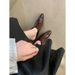 European And American Style Closed-Toe Half Slippers For Women, Small Square Toe Wedge High Sandals, Fashionable Outdoor_vogvips.com