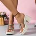 The New Fashion Sequin One-line Rhinestones All Over The Platform Fashion High Heels Sandals_vogvips.com