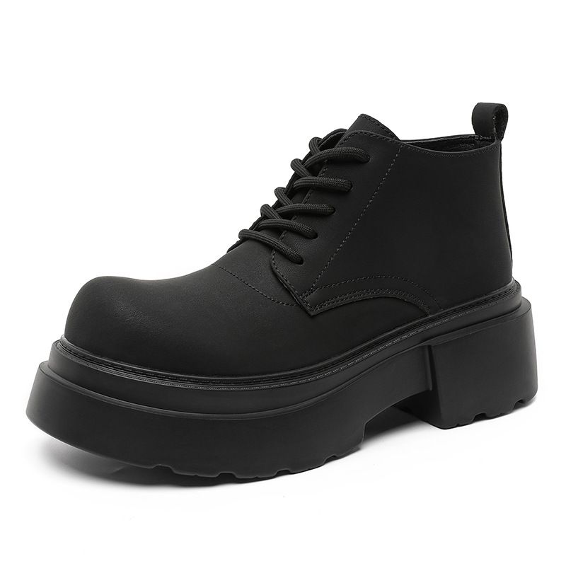 Thick-soled Short Martin Boots Men's Trendy Retro Height-increasing Short Boots_vogvips.com